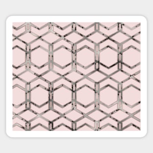 Geo marble links in blush pink Sticker